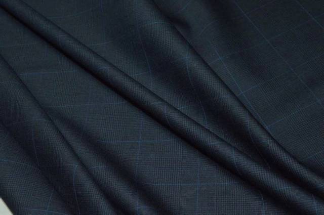 Vendita on line tessuto pura lana principe di galles blu riga azzurra - tessuti abbigliamento lana scozzesi e quadri