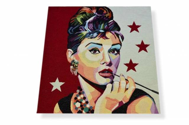 Vendita on line gobelin fantasia audrey hepburn 12545 misura cm 47x47 - tessuti arredo casa