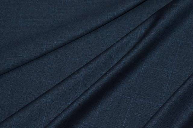 Vendita on line tessuto pura lana finestrato blu per abiti - tessuti abbigliamento lana scozzesi e quadri