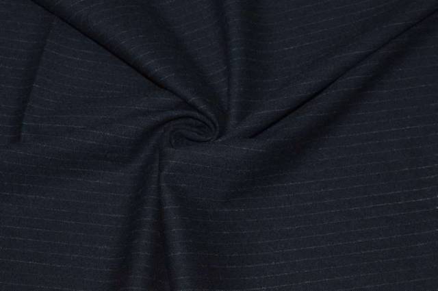 Vendita on line scampolo flanella lana streatch gessato blu scuro - tessuti abbigliamento