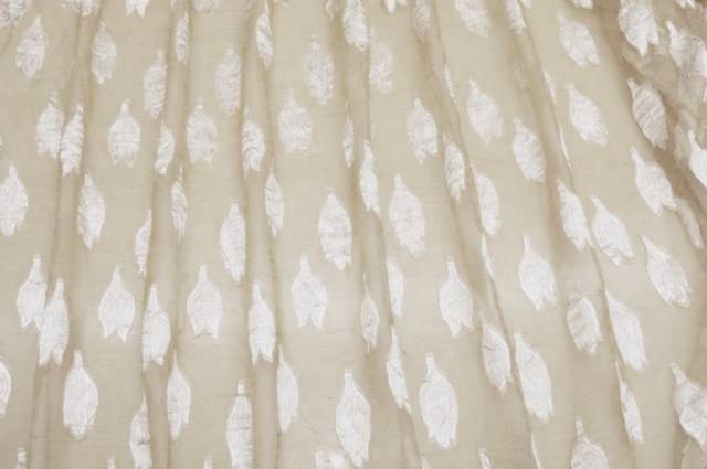 Vendita on line tessuto tenda organza stropicciata avorio applicazioni - prodotti