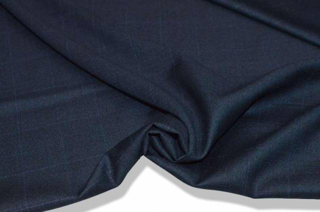 Vendita on line tessuto pura lana finestrato blu per abiti - tessuti abbigliamento lana scozzesi e quadri