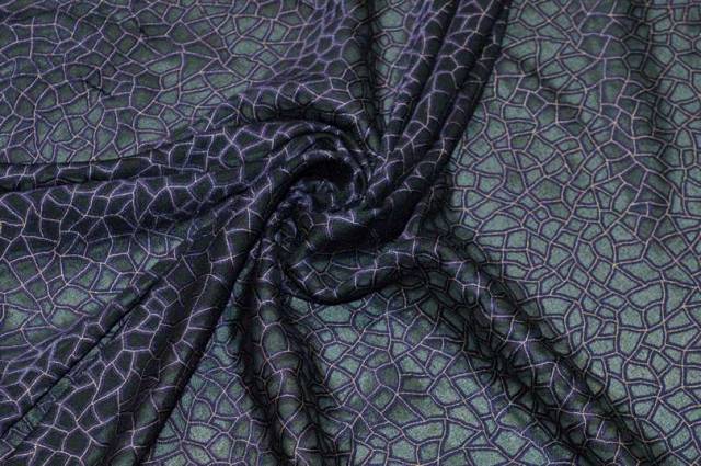 Vendita on line tessuto devoreh poliestere viola nero - tessuti abbigliamento georgette / chiffon / dèvorè