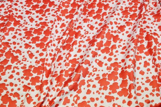 Vendita on line tessuto mikado jacquard fantasia arancio - tessuti abbigliamento chanel e broccati