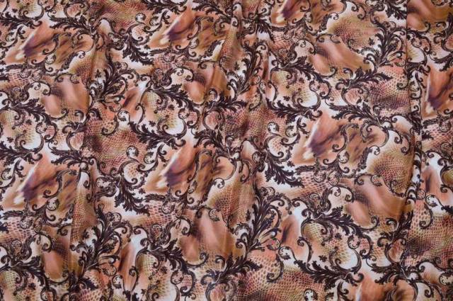 Vendita on line tessuto crepe pura seta fantasia alta moda bruciato - tessuti abbigliamento