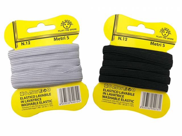 Elastico per cucito bianco 20 mm piatto lavabile in lavatrice