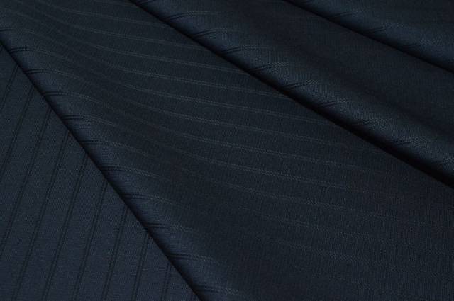 Vendita on line tessuto pura lana riga operata tono su tono blu - tessuti abbigliamento lana gessati