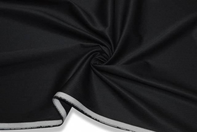 Vendita on line tessuto lana rigatino nero streatch - tessuti abbigliamento lana gessati