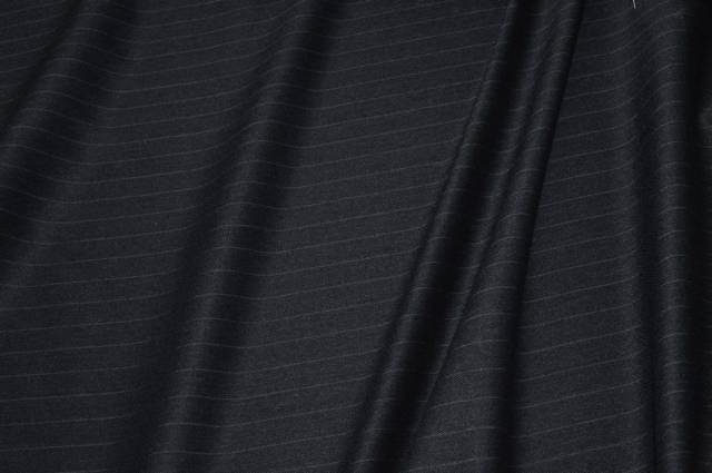 Vendita on line tessuto pura lana gessato grigio scuro - tessuti abbigliamento lana gessati
