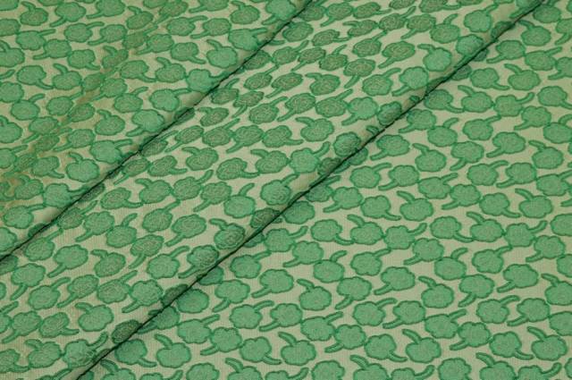 Vendita on line scampolo broccato fiore verde - tessuti abbigliamento chanel e broccati