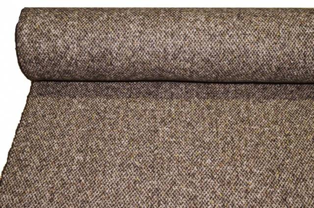 Vendita on line tessuto cappotto pura lana tweed marrone beige - tessuti abbigliamento