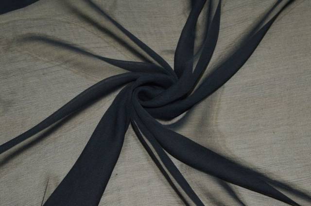 Vendita on line tessuto chiffon pura seta plisse nero - tessuti abbigliamento georgette / chiffon / dèvorè