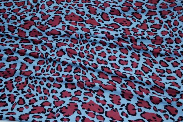 Vendita on line tessuto crepe maculato azzurro granata - tessuti abbigliamento