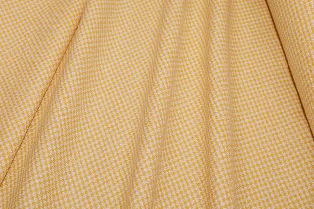 Vendita on line tessuto cotone lino quadretto giallo - tessuti abbigliamento lino