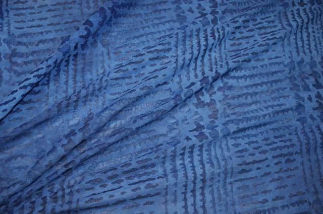Vendita on line scampolo cotone effetto devoreh azzurro - tessuti abbigliamento