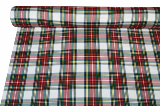 Vendita on line tessuto tartan streatch bianco - tessuti abbigliamento