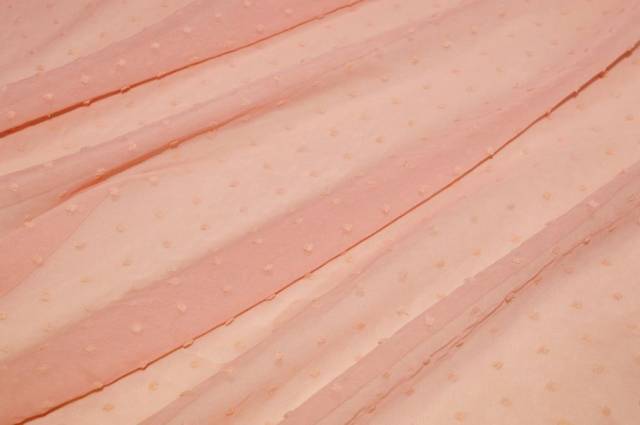 Vendita on line tessuto chiffon effetto plumetis salmone - tessuti abbigliamento