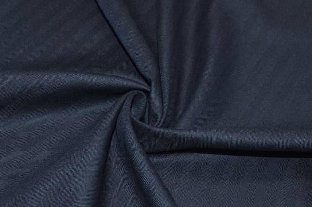 Vendita on line tessuto pura lana spinato blu tono su tono - tessuti abbigliamento lana uomo/tailleur