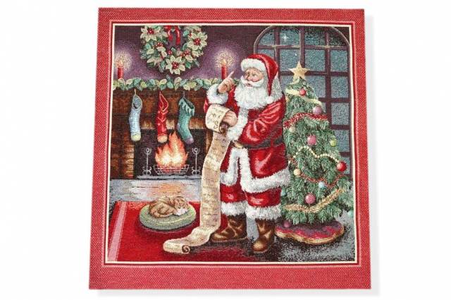 Vendita on line gobelin fantasia babbo natale 12131 misura cm 47x47 - ispirazioni tessuti natalizi