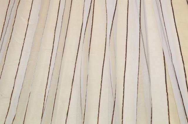 Vendita on line tessuto tenda organza righe color rame - prodotti