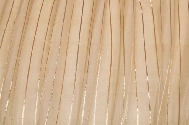 Vendita on line tessuto tenda organza riga oro - prodotti