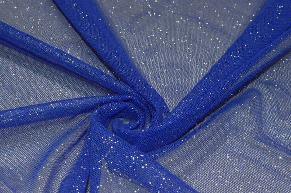 TULLE BLU NAVY GLITTER ARGENTO Misura METRAGGIO cm (10x160)