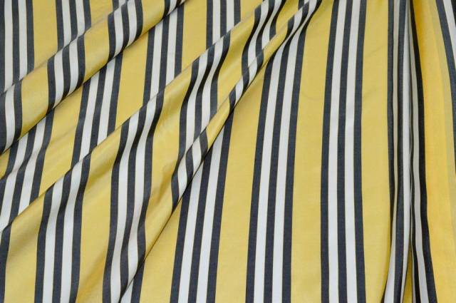 Vendita on line tessuto pura seta camiceria rigone giallo nero - tessuti abbigliamento