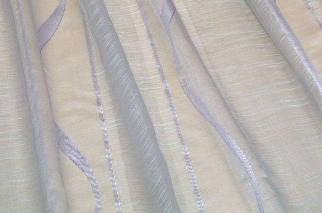 Vendita on line tessuto tenda moderna organza fondo grigio disegno lilla - tessuti per a metraggio moderne