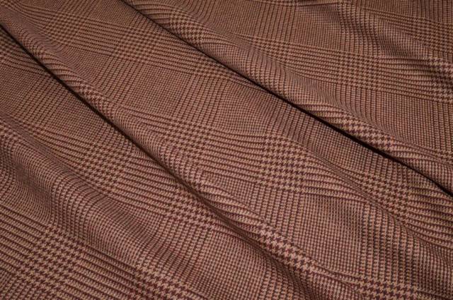 Vendita on line tessuto misto lana cashmere principe di galles vinaccio - tessuti abbigliamento lana scozzesi e quadri