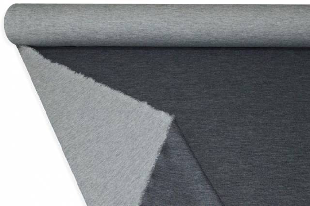 Vendita on line tessuto jersey lana doppio grigio/grigio scuro - tessuti abbigliamento lana