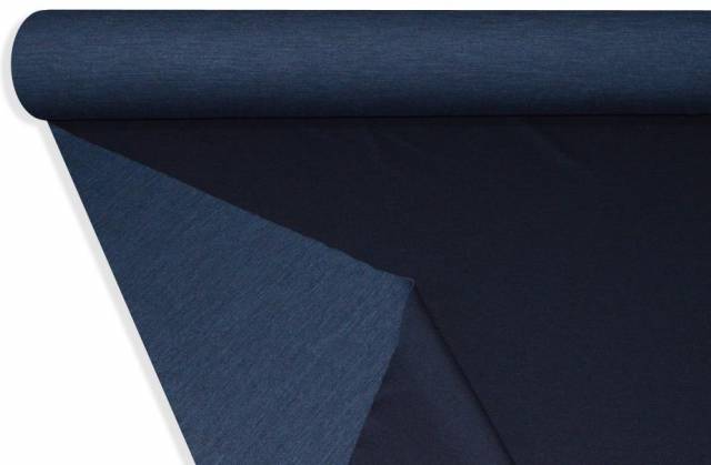 Vendita on line tessuto jersey lana doppio blu scuro/blu melange - occasioni e scampoli lane e cashmere