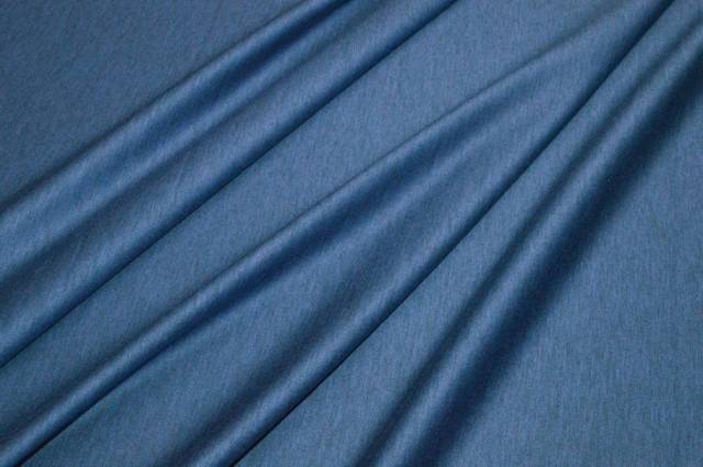 Vendita on line tessuto maglina puro cotone blu melange - tessuti abbigliamento magline / jersey/tessuto in