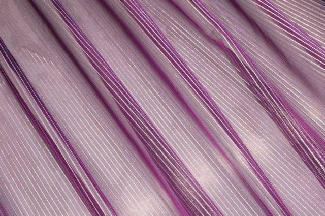 Vendita on line tessuto tenda organza viola righino argento - tessuti per a metraggio moderne