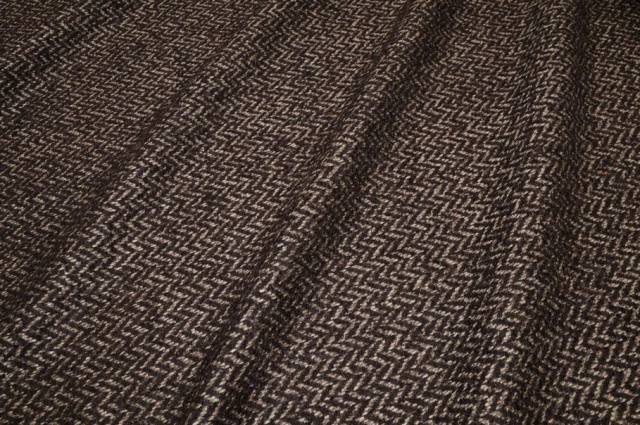 Vendita on line tessuto cappotto pura lana spinato marrone - tessuti abbigliamento lana cappotti/panno/lana