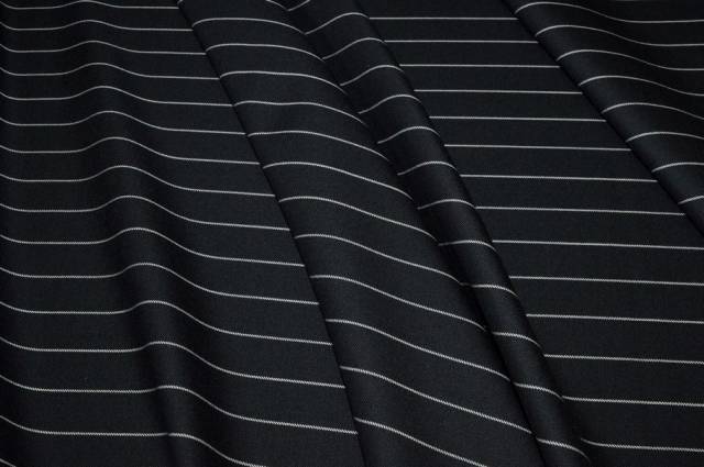 Vendita on line tessuto tasmania pura lana gessato classico nero - occasioni e scampoli lane e cashmere