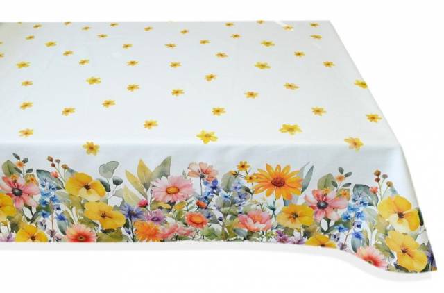 Vendita on line tessuto tovaglia puro cotone disegno fiori multicolor - prodotti
