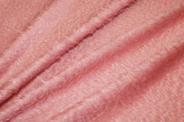 Vendita on line tessuto cappotto pura lana effetto pelliccia rosa antico - tessuti abbigliamento