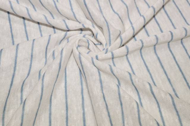 Vendita on line scampolo maglina misto lino righina azzurra - tessuti abbigliamento