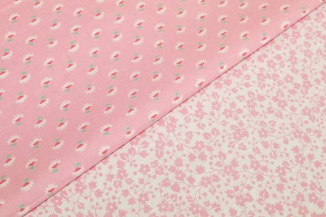 Vendita on line tessuto puro cotone fantasie patchwork abbinate rosa - tessuti abbigliamento
