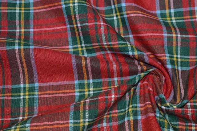 Vendita on line tessuto arredo scozzese rosso - cotoni