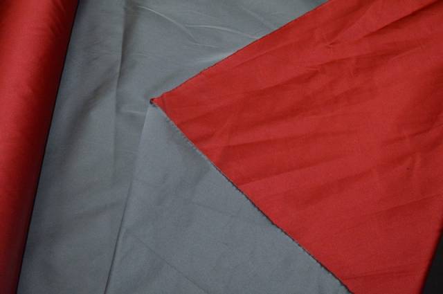 Vendita on line taffetas double grigio/rosso - tessuti abbigliamento poliestere 