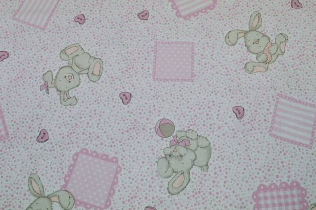 Vendita on line cotone conigli rosa 79 - ispirazioni neonati e bambini cotoni/lenzuolini fantasia