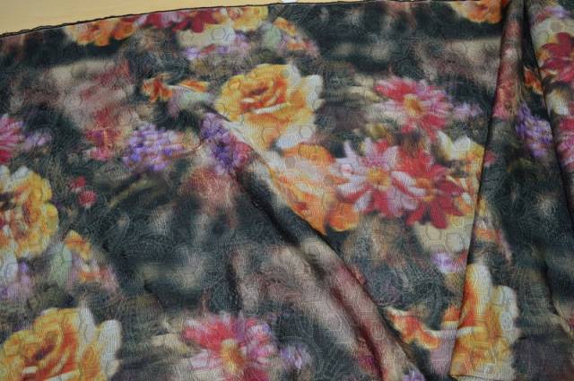 Vendita on line broccato fiore colorato 05 - tessuti abbigliamento