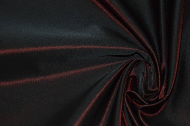 Vendita on line tessuto satin duchesse rosso cangiante nero - tessuti abbigliamento poliestere 