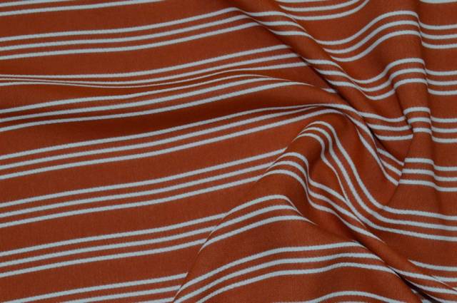 Vendita on line scampolo crepe acetato/viscosa riga arancio - tessuti abbigliamento viscosa