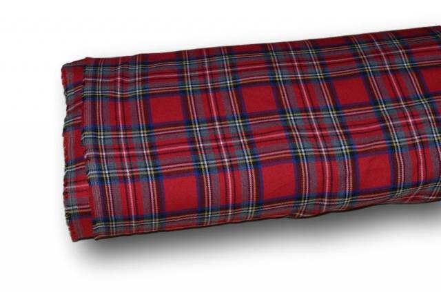 Vendita on line tessuto tartan rosso/grigio - tessuti abbigliamento scacchi e scozzesi streatch