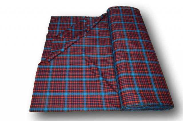 Vendita on line tessuto tartan rosso/azzurro - tessuti abbigliamento scacchi e scozzesi streatch