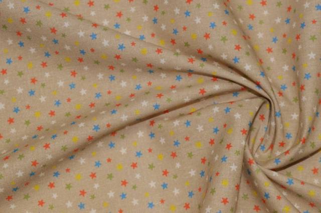 Vendita on line cotone stellina fondo beige - ispirazioni neonati e bambini cotoni/lenzuolini fantasia