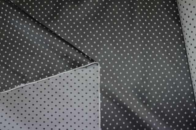 Vendita on line tessuto taffetas pois double face grigio nero - tessuti abbigliamento taffetas / rasi / shantung taffetas/duchesse