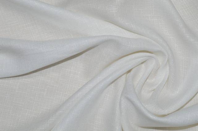 Vendita on line tessuto viscosa trama effetto lino bianco - tessuti abbigliamento